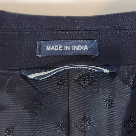 SADDLEBRED 40R Navy Blue Wool Blend Gold Button Blazer Sport Coat Suit Jacket - Picture 4 of 11